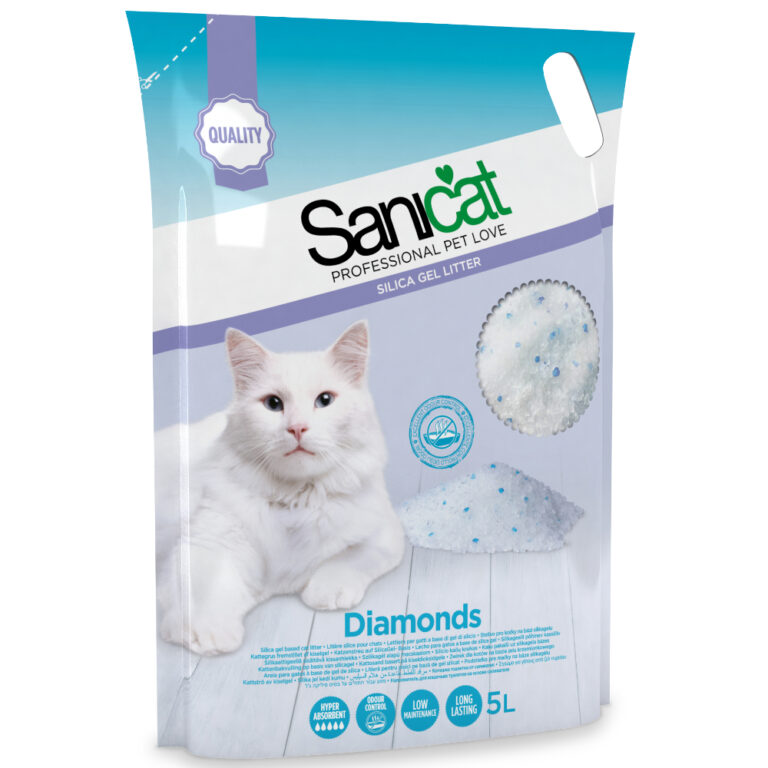 Sanicat Diamonds silicagel kattenbakvulling, 5 liter verpakking
